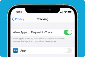 Privacy app tracking message on iPhone